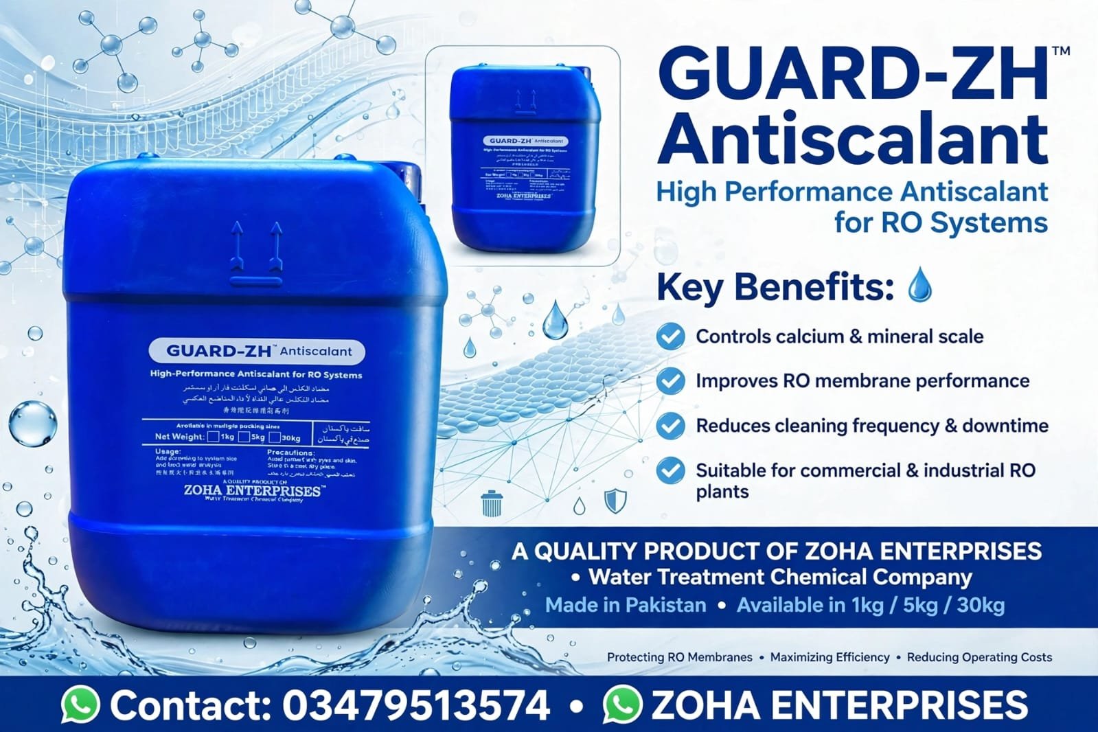 Guard-ZH high performance antiscalant for RO systems by Zoha Enterprises